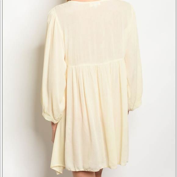 Brand New Boho Chic Beige & Neon Embroidered Dress - Picture 2 of 5